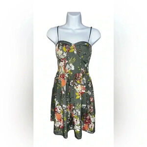 BOG collective small green Japanese floral dress fairy festival  core